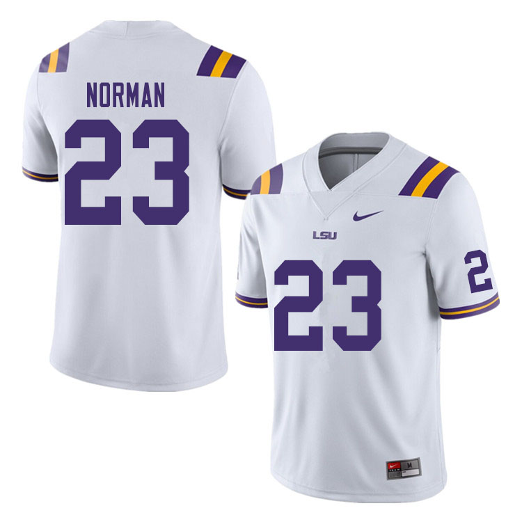 Men #23 Corren Norman LSU Tigers College Football Jerseys Sale-White
